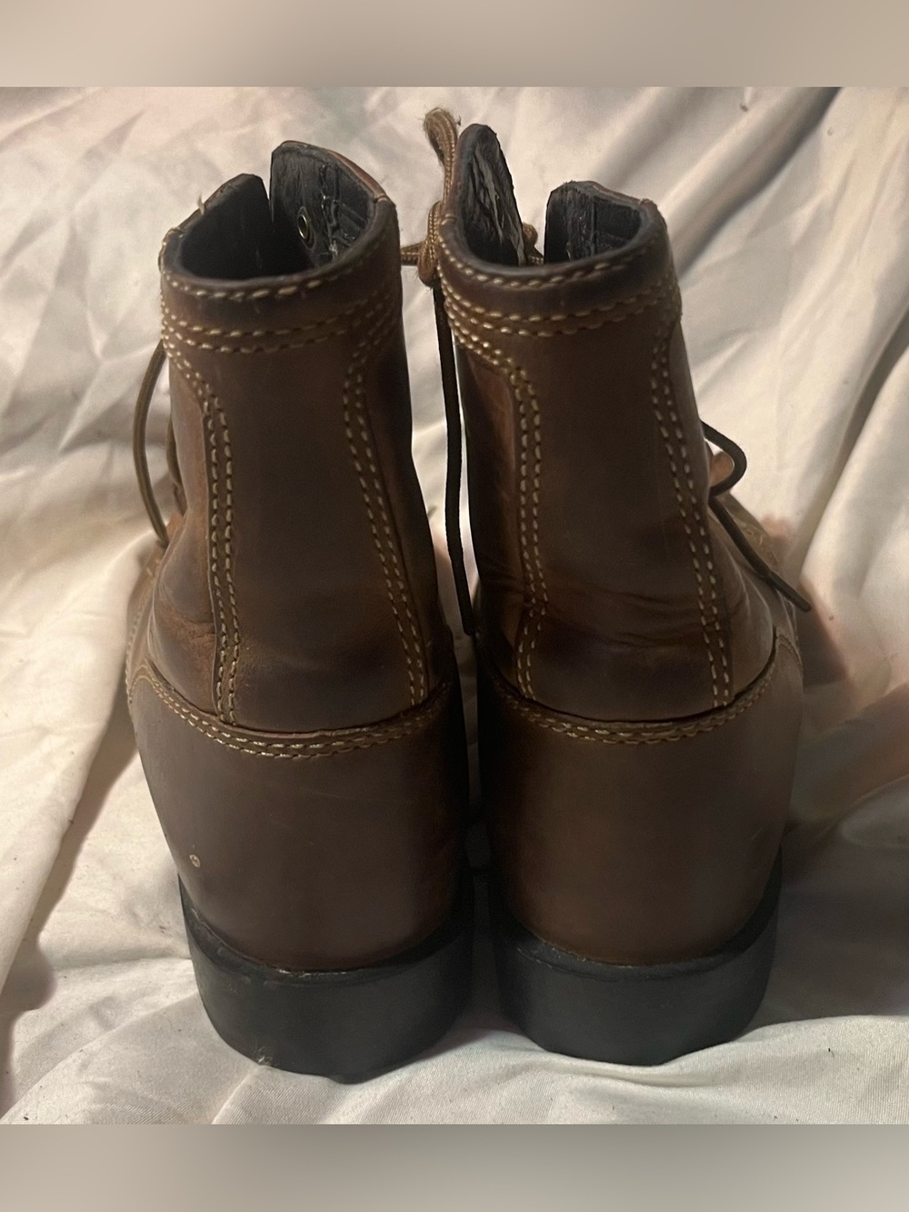 Ladies Ariat Size 6 B Lace Up Leather Boots Brown - Picture 5 of 7